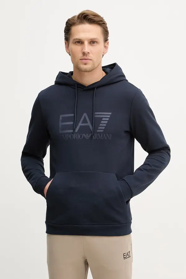 EA7 Emporio Armani EA7 Emporio Armani pulover s kapuco moški bombažen