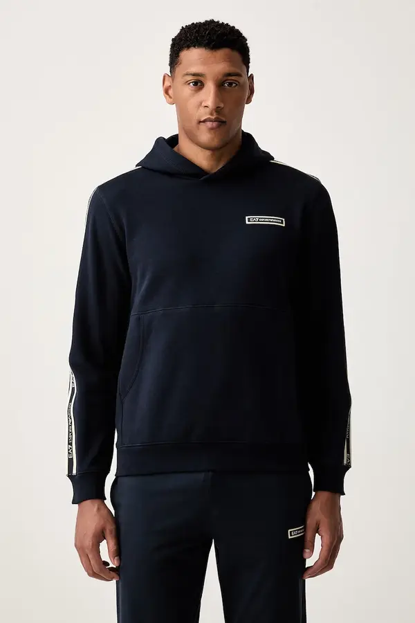 EA7 Emporio Armani EA7 Emporio Armani pulover s kapuco moški z bombažem