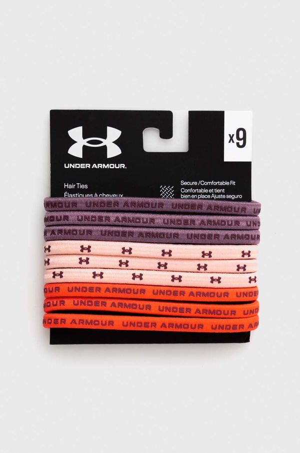 Under Armour Elastike za lase Under Armour 9-pack roza barva