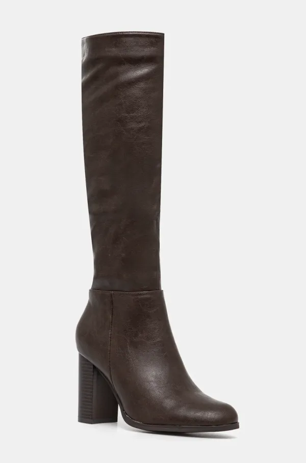 Answear Lab Elegantni škornji Answear Lab ženski, rjava barva