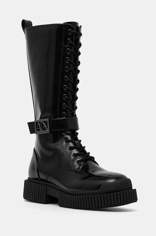 Armani Exchange Elegantni škornji Armani Exchange ženski, črna barva, XDO017 XV876 00002