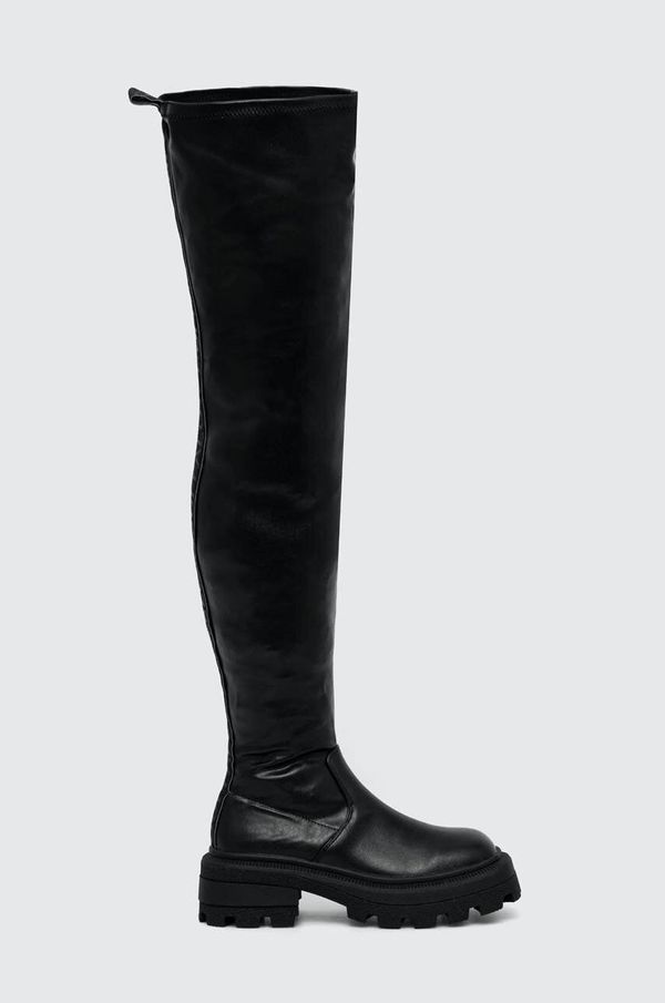 Buffalo Elegantni škornji Buffalo Nabu Over ženski, črna barva, 1622347