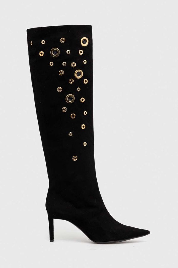 Pinko Elegantni škornji iz semiša Pinko Lehar ženski, črna barva, 102027 A18V Z99