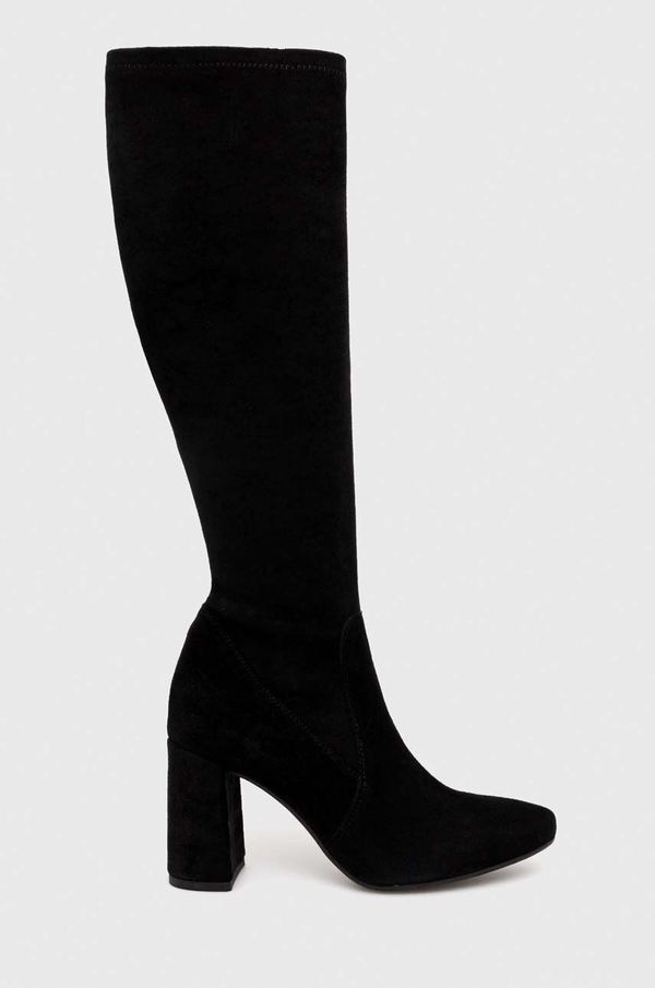 Wojas Elegantni škornji iz semiša Wojas ženski, črna barva, 7104181