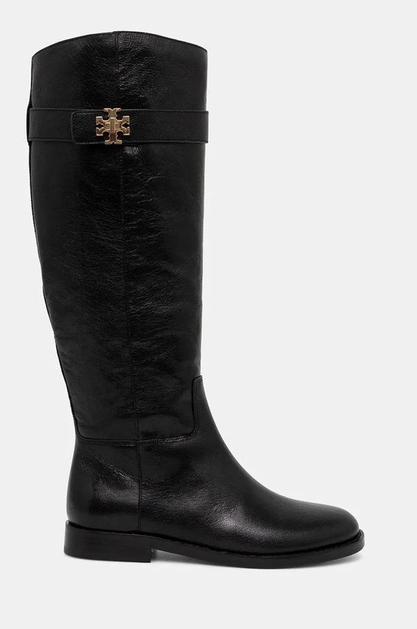 Tory Burch Elegantni škornji Tory Burch T Lock Riding Boot ženski, črna barva, 158799-006