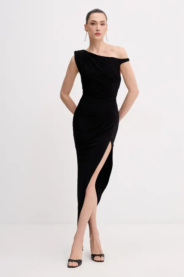 Elisabetta Franchi Elisabetta Franchi asimetrična obleka viskozna