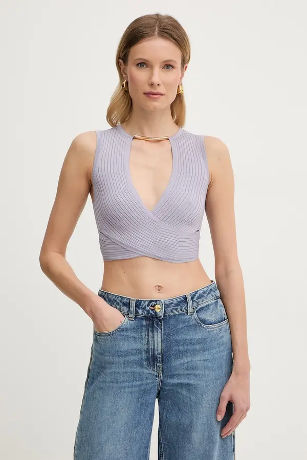 Elisabetta Franchi Elisabetta Franchi bluza na preklop ženska viskozna