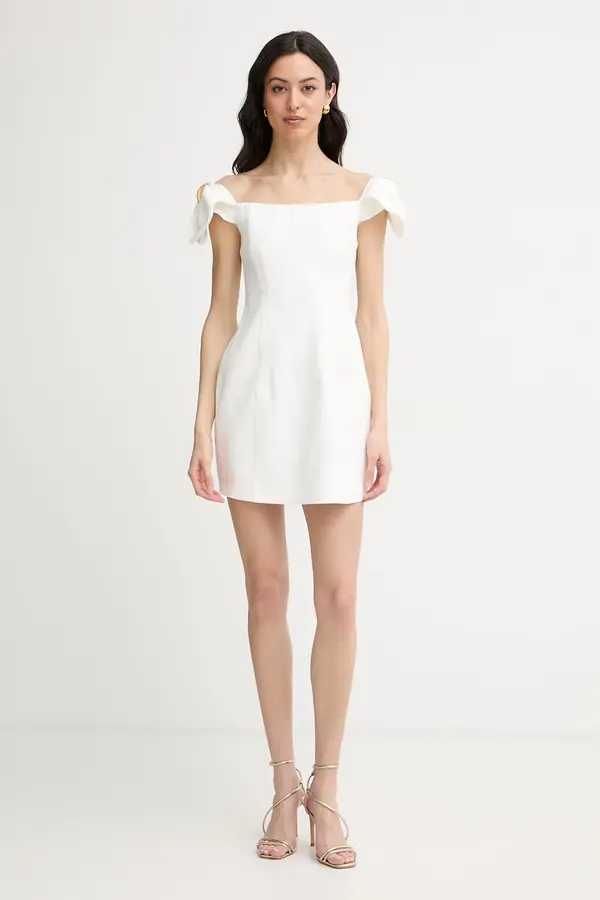 Elisabetta Franchi Elisabetta Franchi obleka z odkritimi rameni z lanom