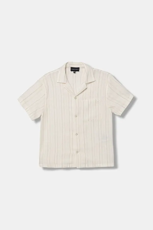 Emporio Armani Emporio Armani srajčna bluza otroška lanena mešanica