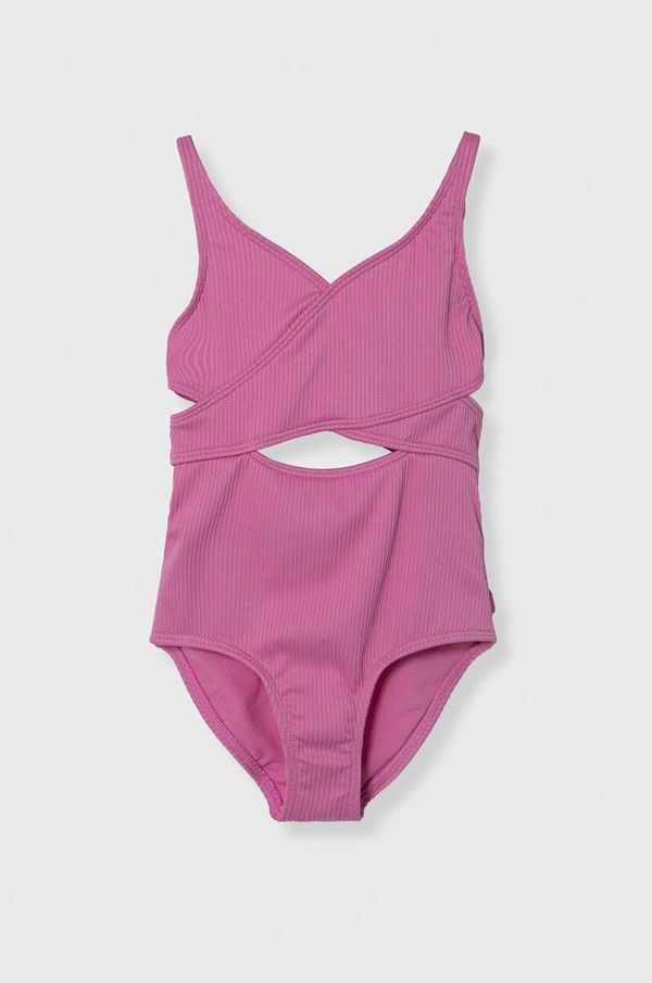 Abercrombie & Fitch Enodelne otroške kopalke Abercrombie & Fitch roza barva