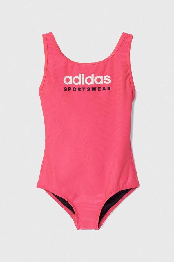 adidas Performance Enodelne otroške kopalke adidas Performance SPW UBSUIT KIDS roza barva