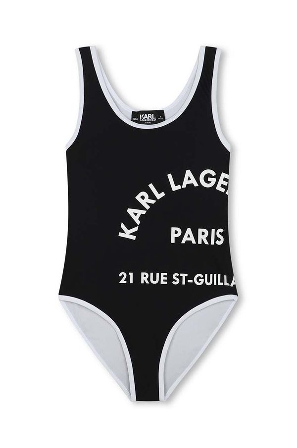 Karl Lagerfeld Enodelne otroške kopalke Karl Lagerfeld črna barva