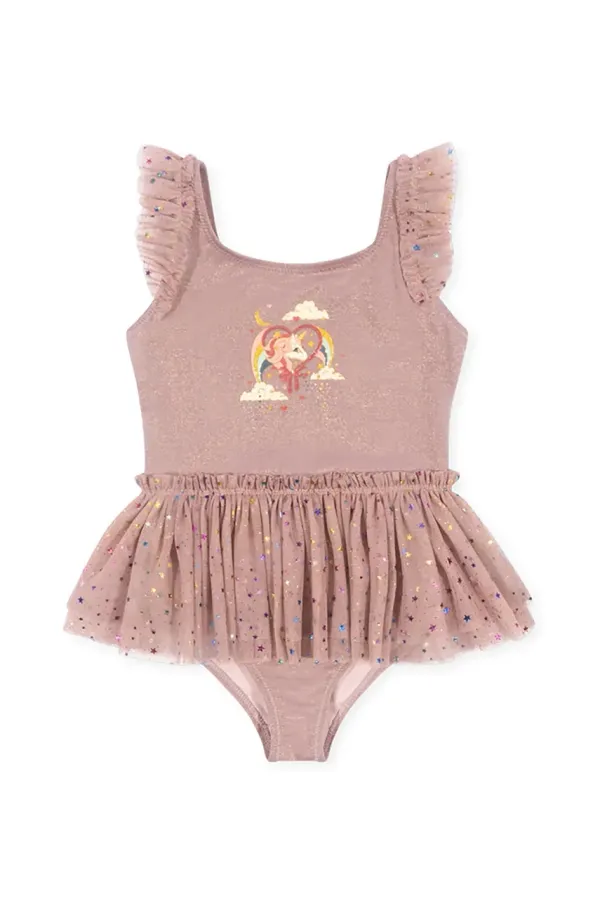 Konges Sløjd Enodelne otroške kopalke Konges Sløjd SPARKY SWIMSUIT roza barva, KS102853