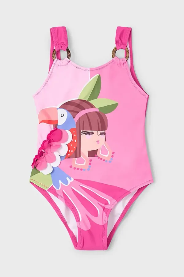 Mayoral Enodelne otroške kopalke Mayoral roza barva, 3718