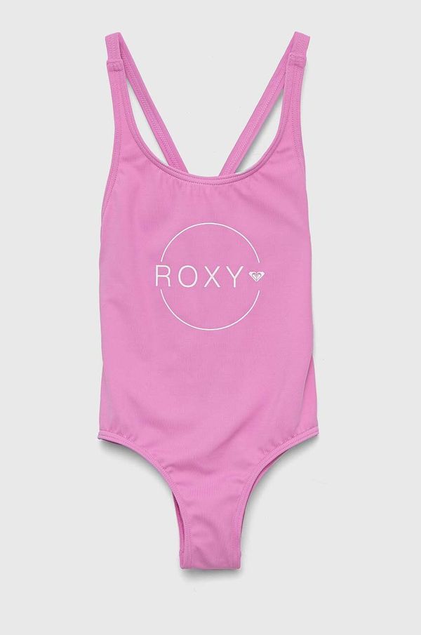 Roxy Enodelne otroške kopalke Roxy roza barva