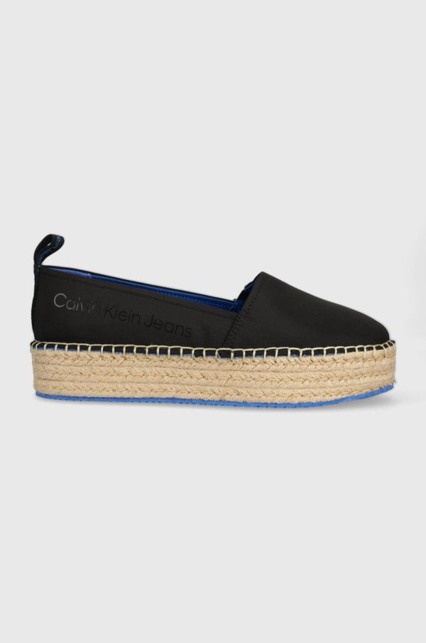 Calvin Klein Jeans Espadrile Calvin Klein Jeans FLATFORM ESPADRILLE SOFT NY črna barva, YW0YW00989