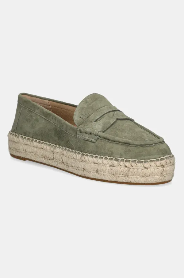 Lauren Ralph Lauren Espadrile iz semiša Lauren Ralph Lauren Luize Loafer zelena barva, 802953958008