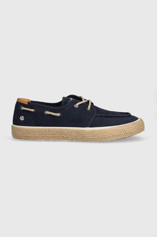 Pepe Jeans Espadrile iz semiša Pepe Jeans PMS10325 mornarsko modra barva, PORT COAST