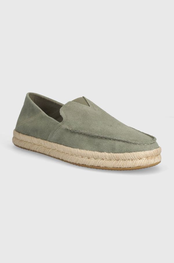 Toms Espadrile iz semiša Toms Alonso Loafer Rope zelena barva, 10020874