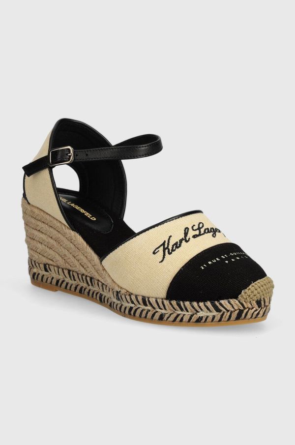 Karl Lagerfeld Espadrile Karl Lagerfeld KAMINI MID ženske, bež barva, KL32203