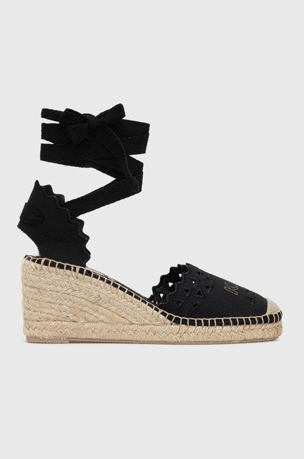 Karl Lagerfeld Espadrile Karl Lagerfeld KAMINI MID ženske, črna barva, KL32206