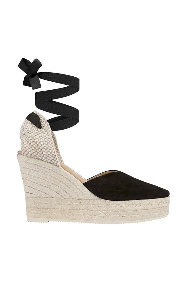 Manebi Espadrile Manebi Heart-Shaped Wedge Espadrilles črna barva, K 1.0 WH