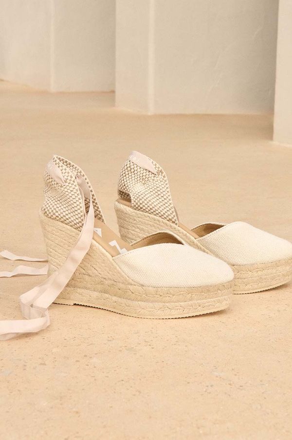 Manebi Espadrile Manebi La Havana Heart-Shaped Wedge Espadrilles bela barva, O 7.0 WH