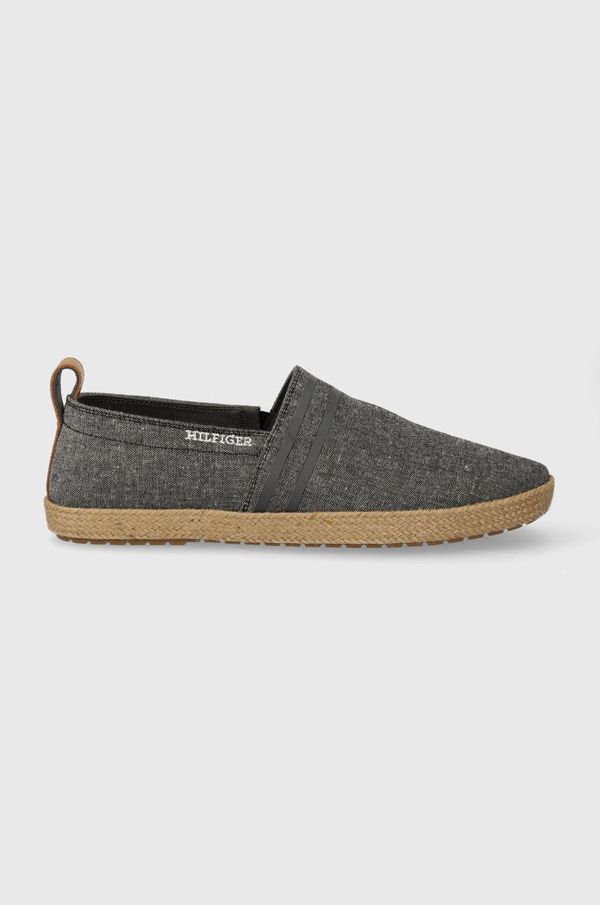 Tommy Hilfiger Espadrile Tommy Hilfiger ESPADRILLE C CHAMBRAY črna barva, FM0FM04982