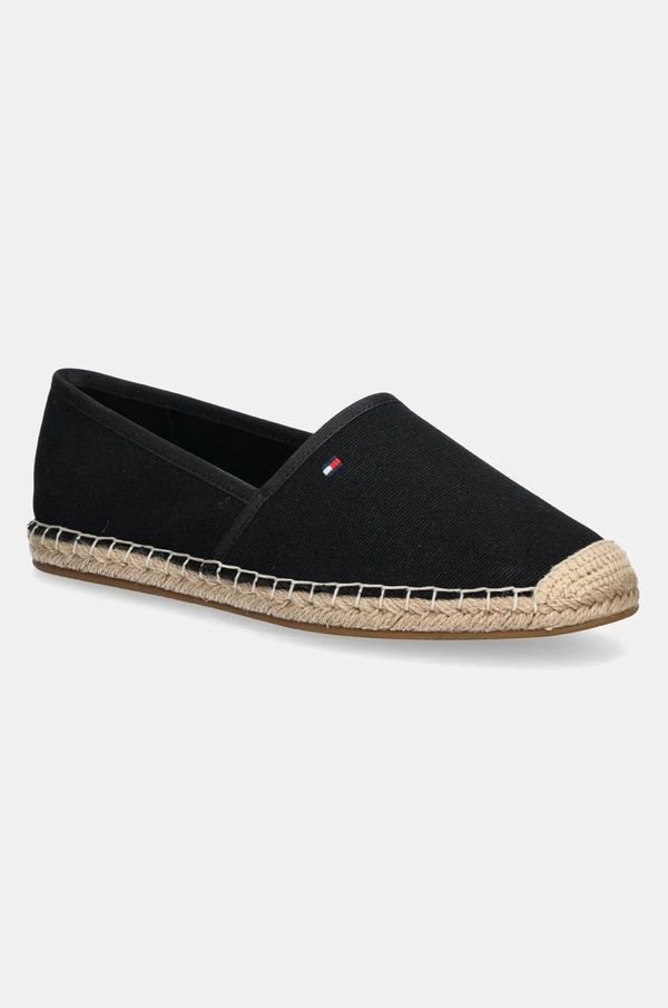 Tommy Hilfiger Espadrile Tommy Hilfiger FLAG CANVAS ESPADRILLE črna barva, FW0FW08541