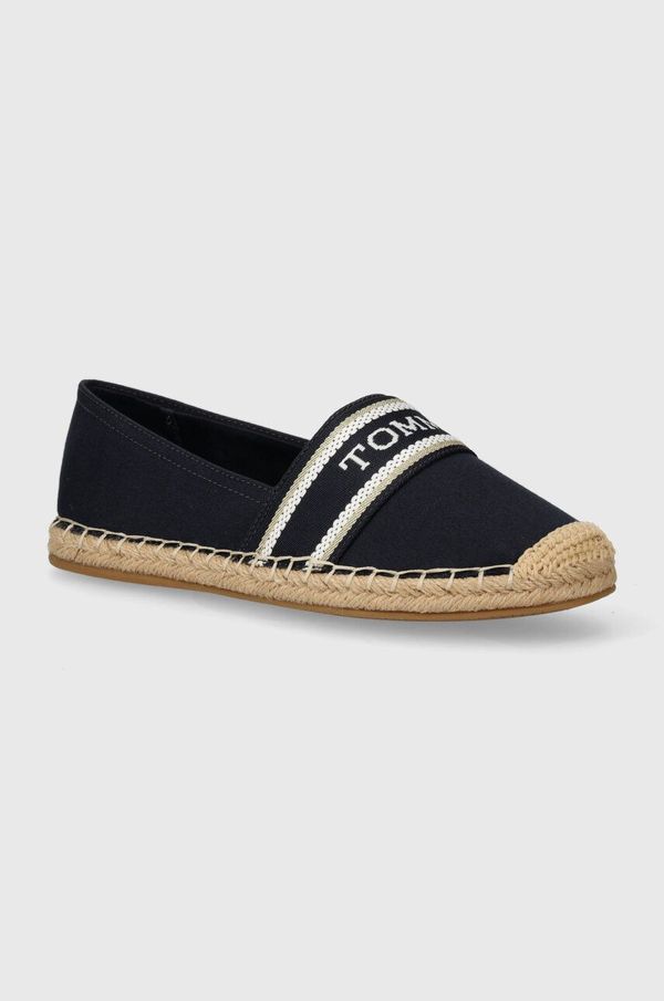 Tommy Hilfiger Espadrile Tommy Hilfiger MONO WEBBING FLAT ESPADRILLE mornarsko modra barva, FW0FW07917