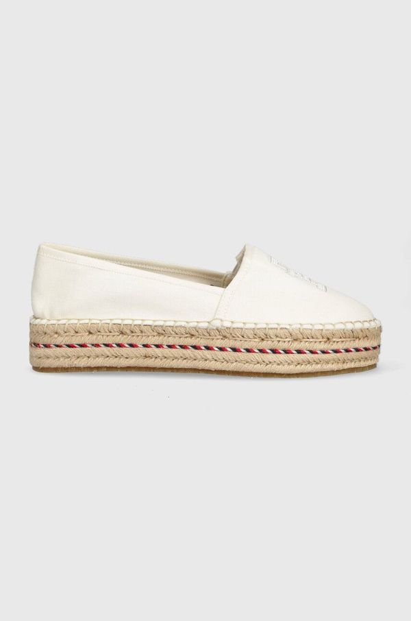 Tommy Hilfiger Espadrile Tommy Hilfiger TH EMBROIDERED FLATFORM bež barva, FW0FW07014