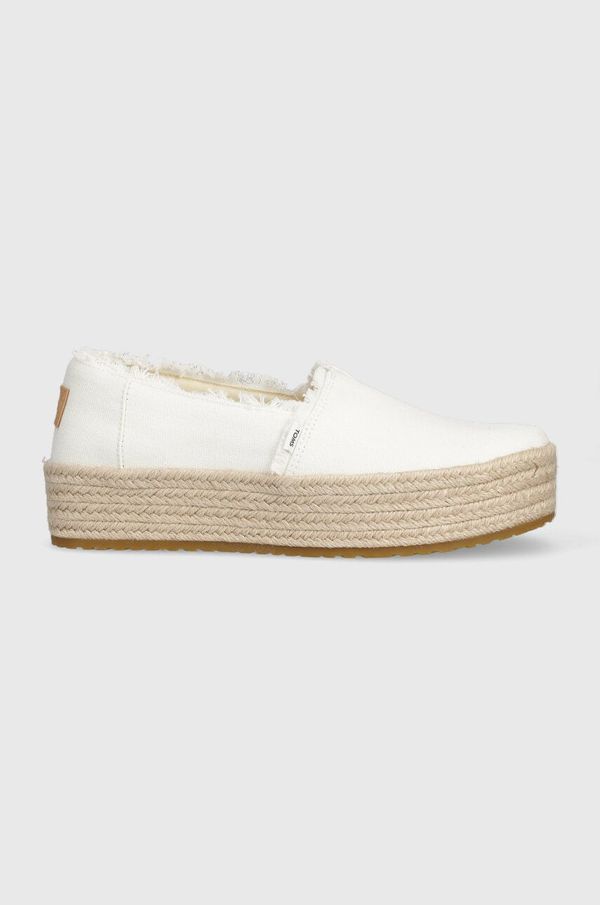 Toms Espadrile Toms Valencia bela barva, 10019820
