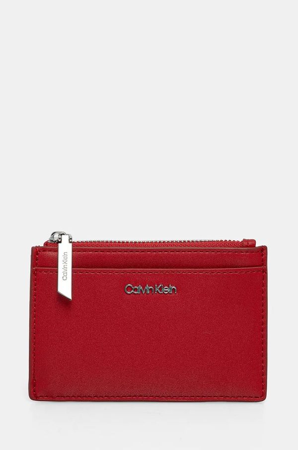 Calvin Klein Etui za kartice Calvin Klein rdeča barva