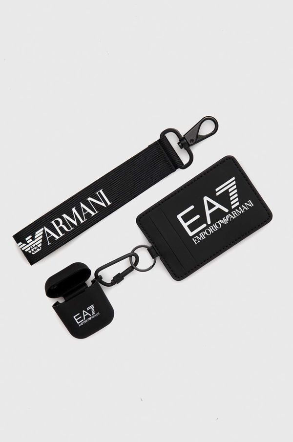 EA7 Emporio Armani Etui za kartice + etui za slušalke EA7 Emporio Armani črna barva