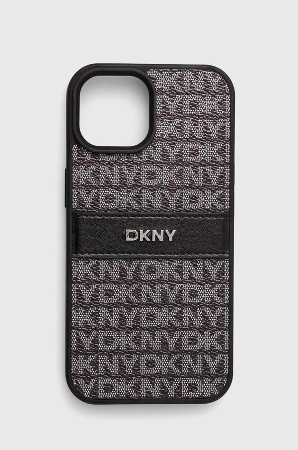 DKNY Etui za telefon Dkny iPhone 15 / 14 / 13 6.1 črna barva, DKHCP15SPRTHSLK