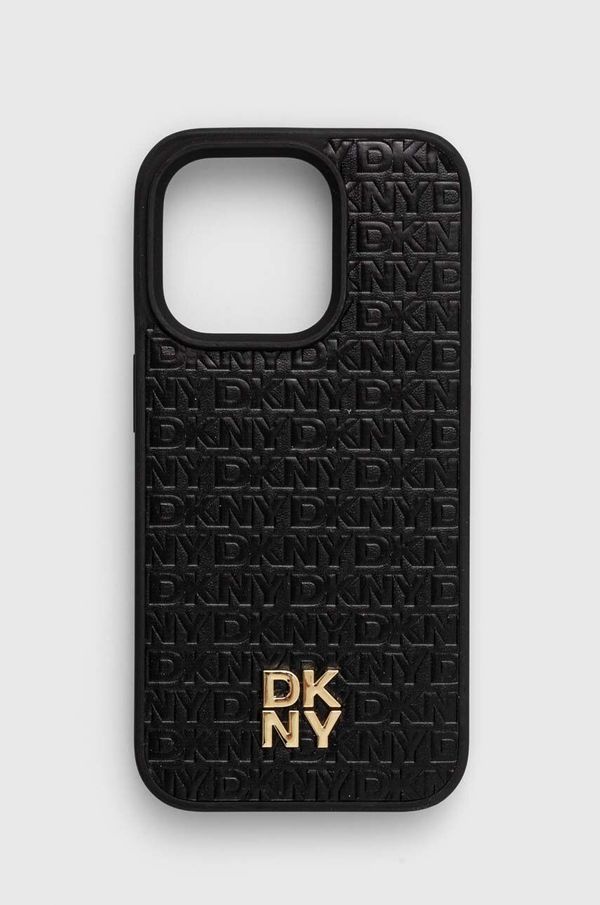DKNY Etui za telefon Dkny iPhone 15 Pro 6.1 črna barva, DKHMP15LPSHRPSK