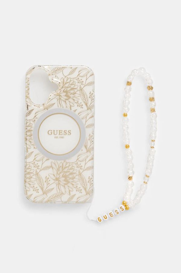 Guess Etui za telefon Guess iPhone 16 6.1 bela barva, GUHMP16SHCPOFPH