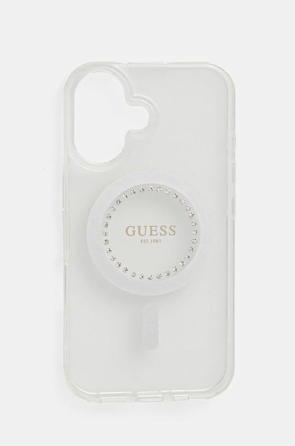 Guess Etui za telefon Guess iPhone 16 6.1 bela barva, GUHMP16SPFTDTEH