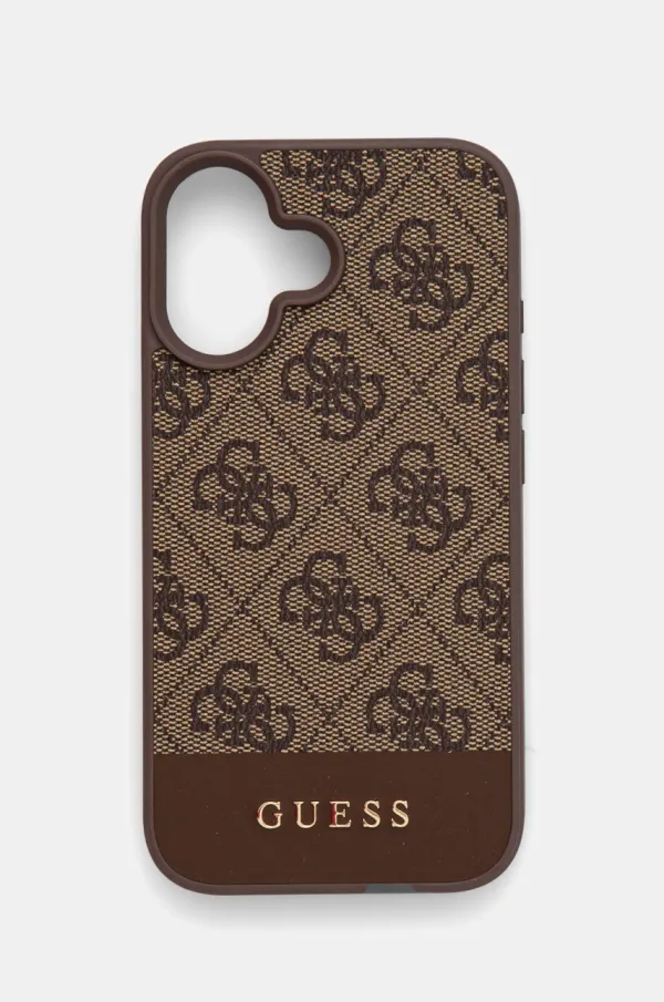 Guess Etui za telefon Guess iPhone 16 6.1 bež barva, GUHCP16SG4GLBR