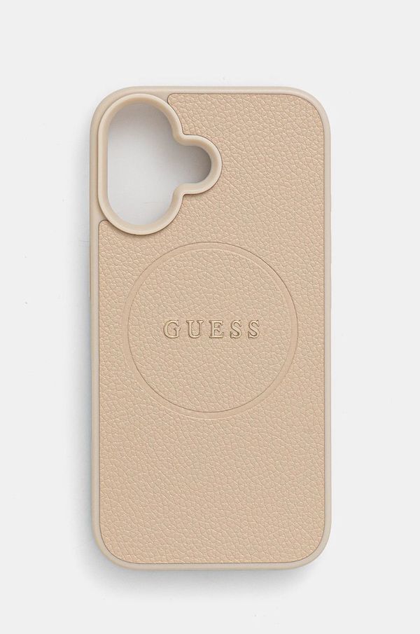 Guess Etui za telefon Guess iPhone 16 6.1 bež barva, GUHMP16SPGHSMME