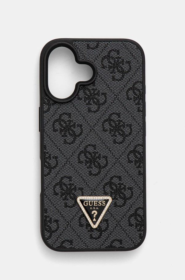 Guess Etui za telefon Guess iPhone 16 6.1 črna barva, GUHCP16SP4TDPK