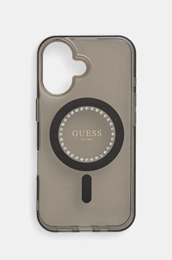 Guess Etui za telefon Guess iPhone 16 6.1 črna barva, GUHMP16SPFTDTEK