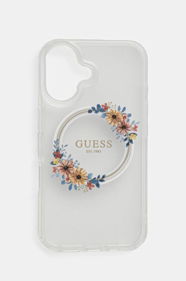 Guess Etui za telefon Guess iPhone 16 6.1 prozorna barva, GUHMP16SHFWFCT