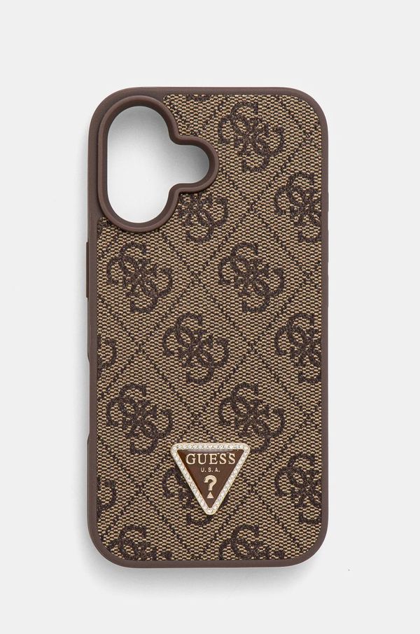 Guess Etui za telefon Guess iPhone 16 6.1 rjava barva, GUHCP16SP4TDPW