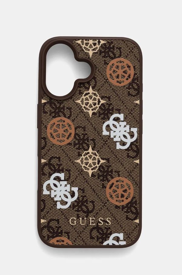 Guess Etui za telefon Guess iPhone 16 6.1 rjava barva, GUHMP16SP4PWPW