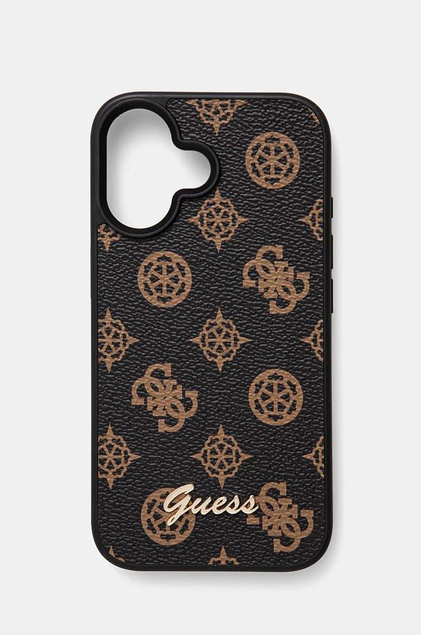 Guess Etui za telefon Guess iPhone 16 6.1 rjava barva, GUHMP16SPGPYSK