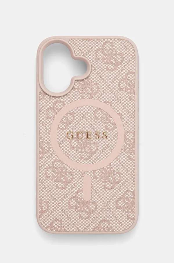 Guess Etui za telefon Guess iPhone 16 6.1 roza barva, GUHMP16SG4GFRP