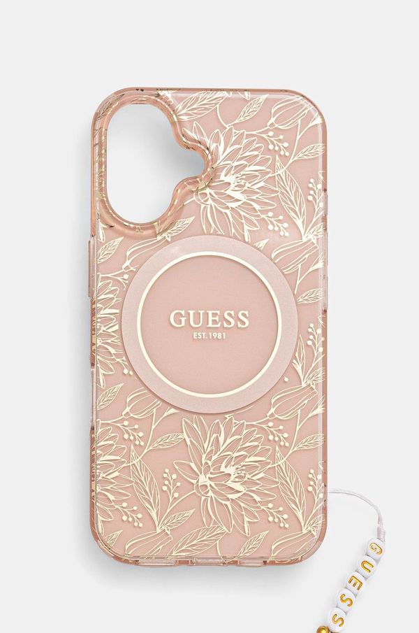 Guess Etui za telefon Guess iPhone 16 6.1 roza barva, GUHMP16SHCPOFPP