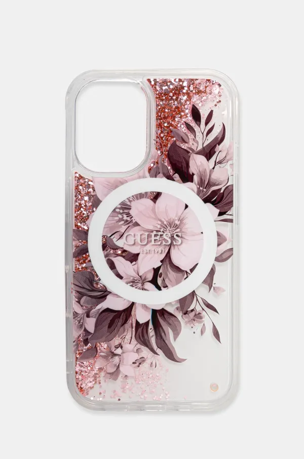 Guess Etui za telefon Guess iPhone 16 6.1 roza barva, GUHMP16SLFMWTP