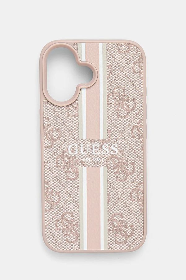 Guess Etui za telefon Guess iPhone 16 6.1 roza barva, GUHMP16SP4RPSP